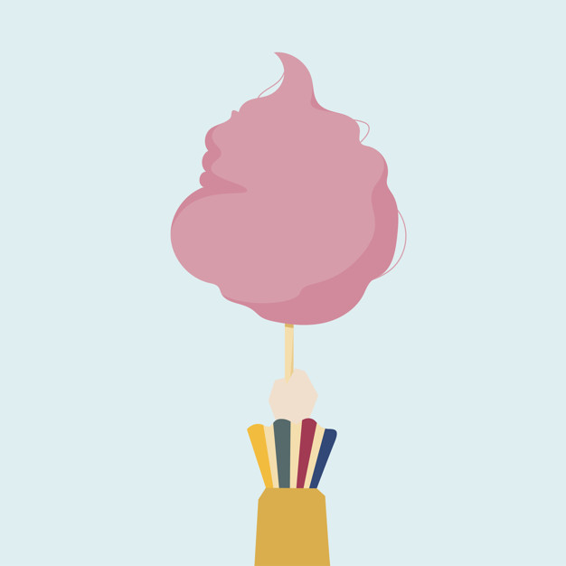 626x626 Illustration Of A Hand Holding Cotton Candy Vector Free Download