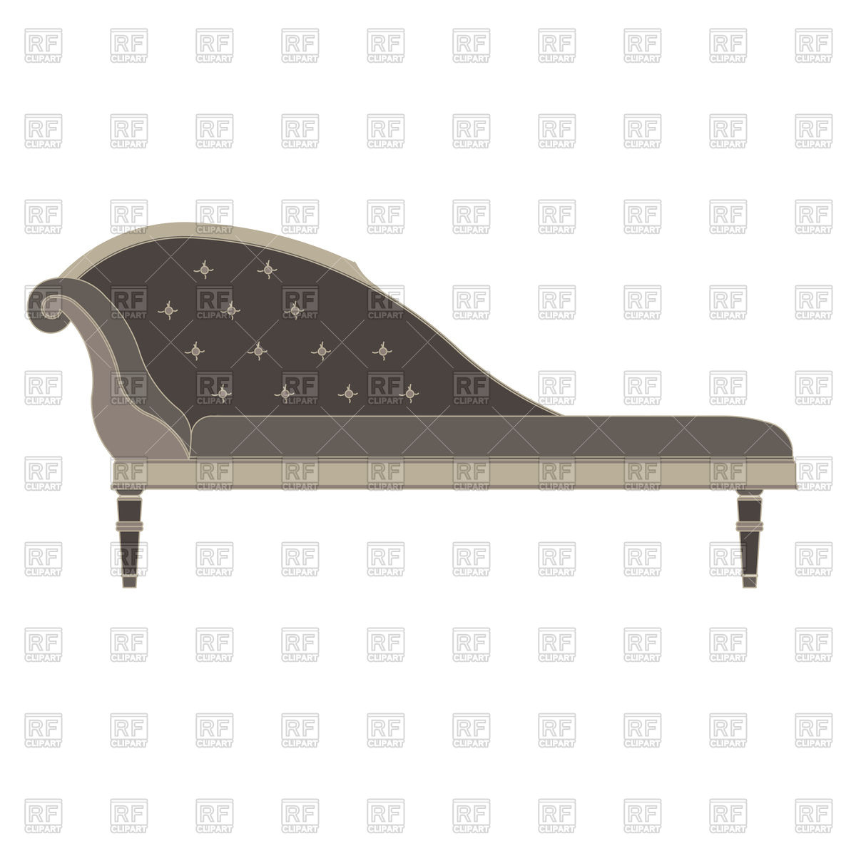 1200x1200 Grey Classic Sofa Or Retro Couch Vector Image Of Objects
