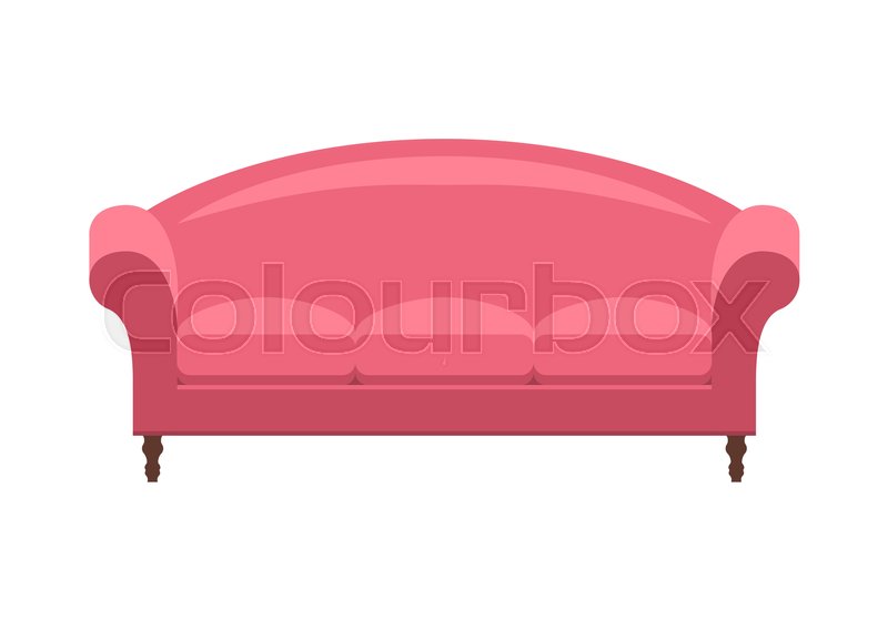 800x559 Pink Vintage Sofa Icon Of Fashion, Stock Vector Colourbox