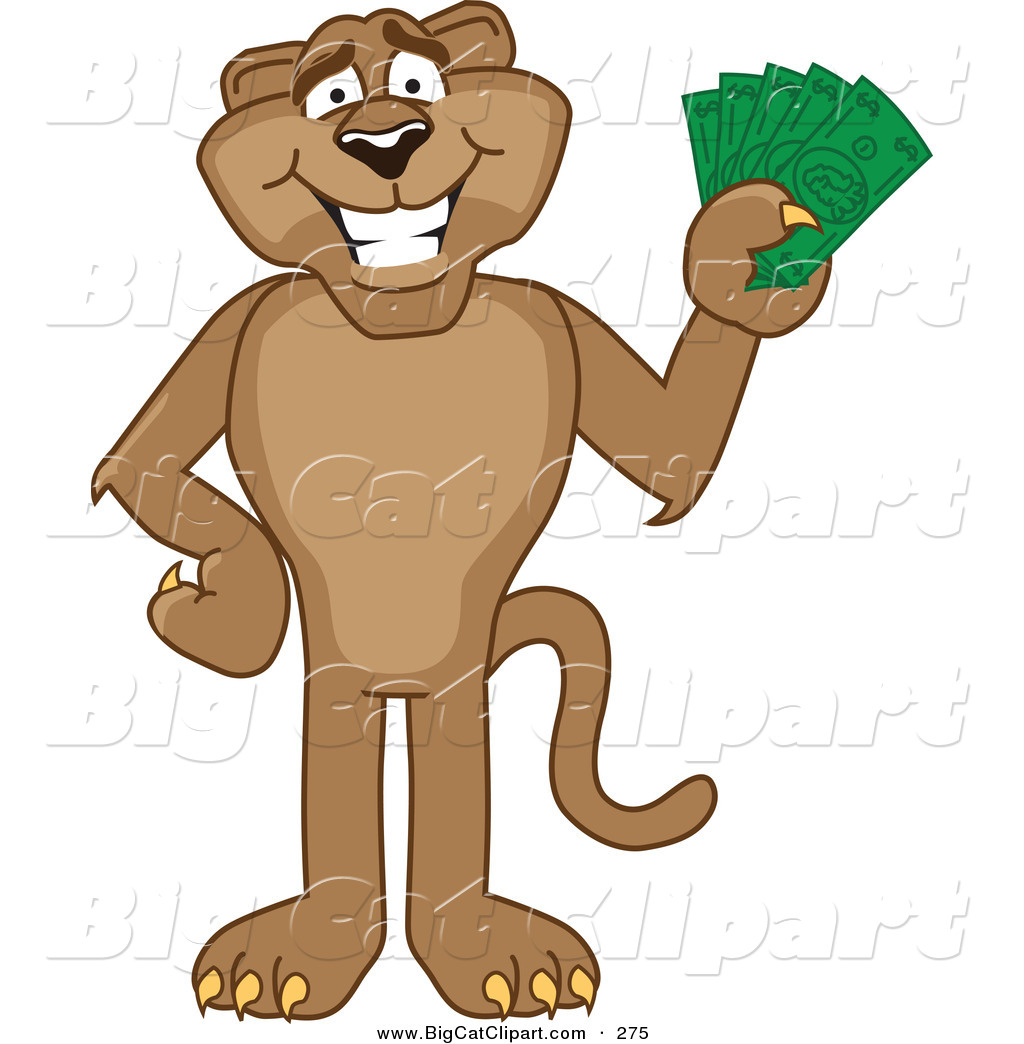 Big Cat Cartoon Vector Clipart Of A Happy Cougar Mascot Character 1024x1044 Big Cat Cartoon Vector Clipart Of A Happy Cougar Mascot Character