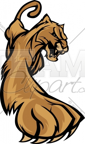 Prowling Cougar Animal Mascot Vector Clipart Image 350x590 Prowling Cougar Animal Mascot Vector Clipart Image