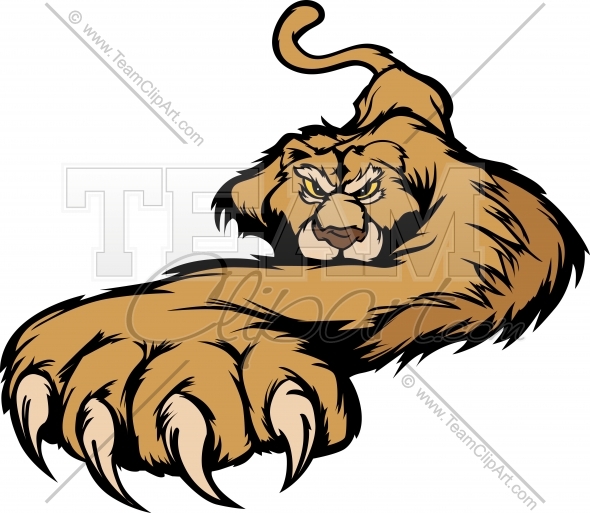 Prowling Cougar Mascot Vector Clipart Image 590x513 Prowling Cougar Mascot Vector Clipart Image