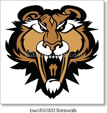 Cougar Panther Mascot Head Vector G, Art Print Barewalls Posters 362x382 Cougar Panther Mascot Head Vector G, Art Print Barewalls Posters