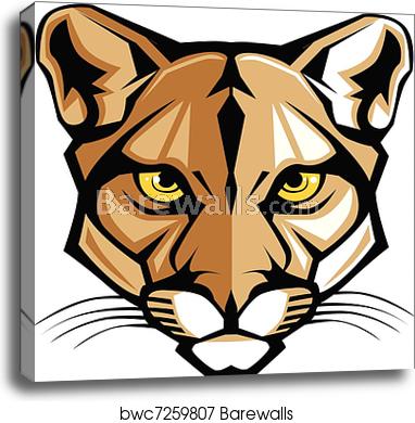 Cougar Panther Mascot Head Vector G, Canvas Print Barewalls 382x390 Cougar Panther Mascot Head Vector G, Canvas Print Barewalls
