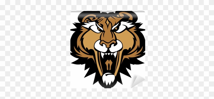 840x389 Cougar Panther Mascot Head Vector Graphic Wall Mural