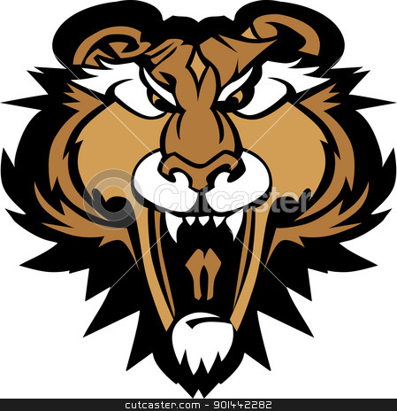 449x464 Cougar Panther Mascot Head Vector Graphic Stock Vector