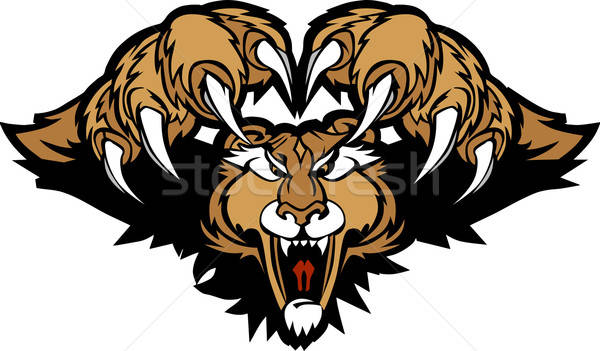 600x351 Cougar Puma Mascot Pouncing Graphic Illustration Vector