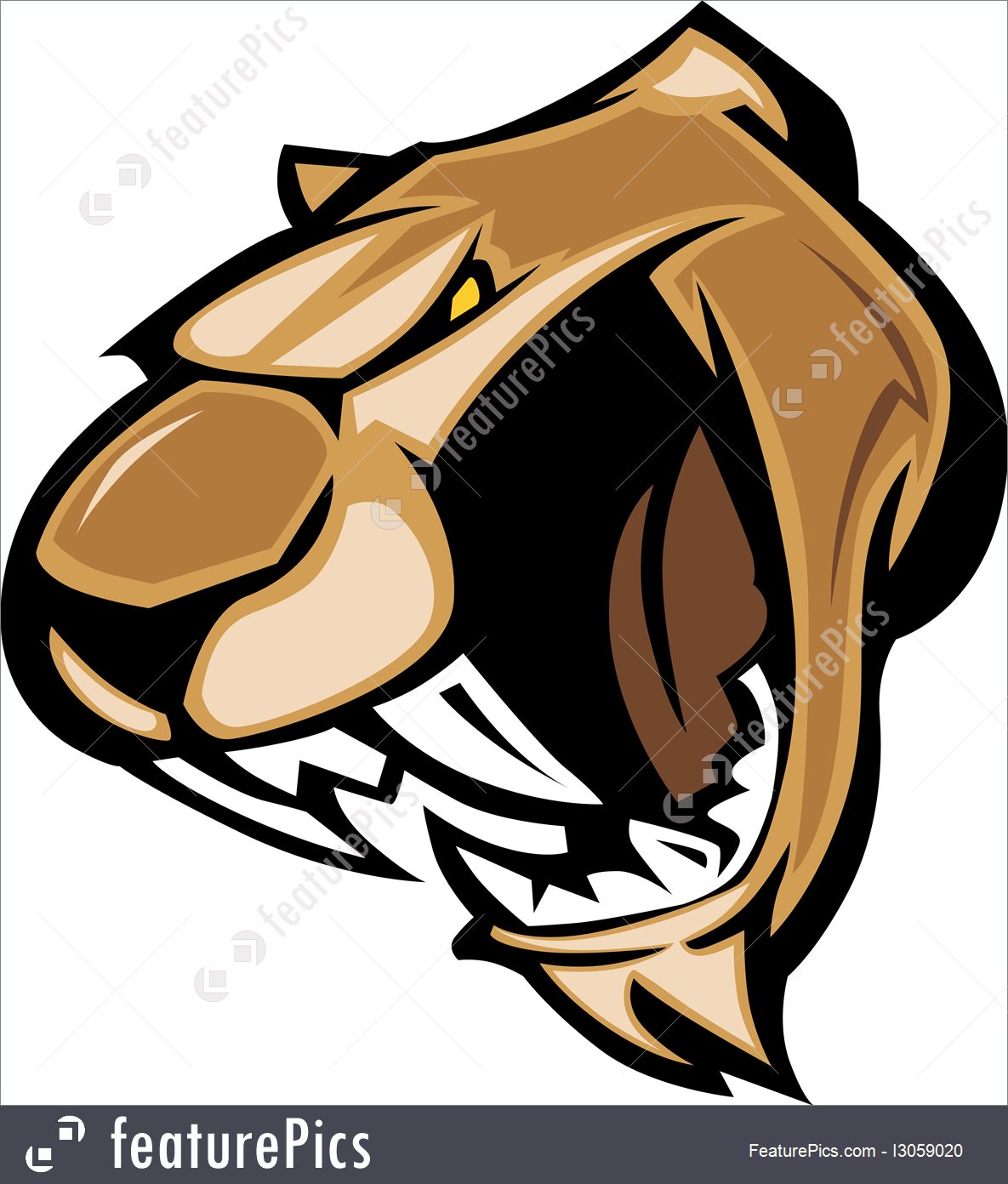 1185x1392 Wildlife Cougar Mascot Head Vector Graphic