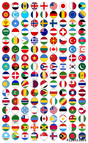 309x500 Collective, Circle Country Flags Vector Drawing