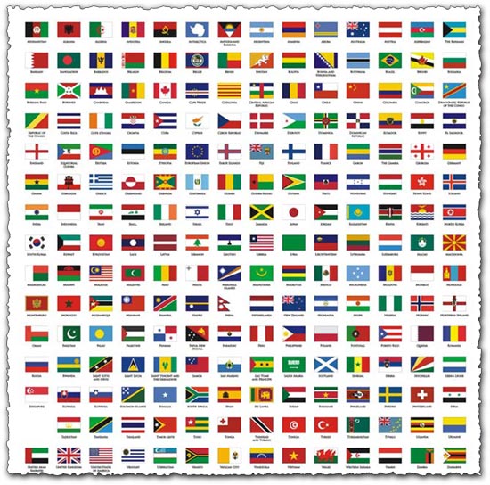 550x544 Country Flags Vector