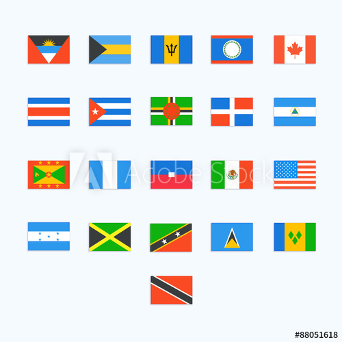 500x500 North American Country Flags Vector Icons