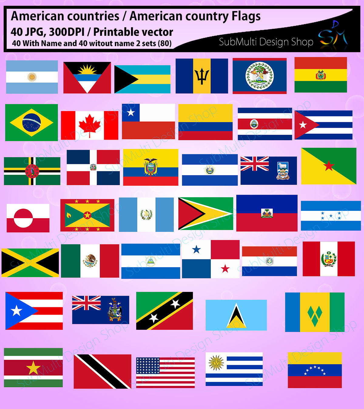 1200x1348 American Country Flags Vector Printable