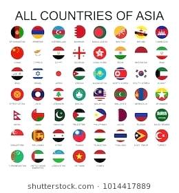 260x280 Asian Country Flags Vector Illustration All Flags Of All Countries
