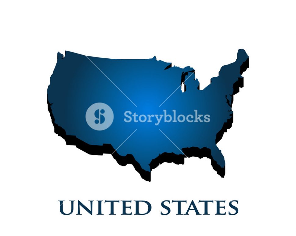 970x776 Us Map United States Country Map Vector Illustration Royalty