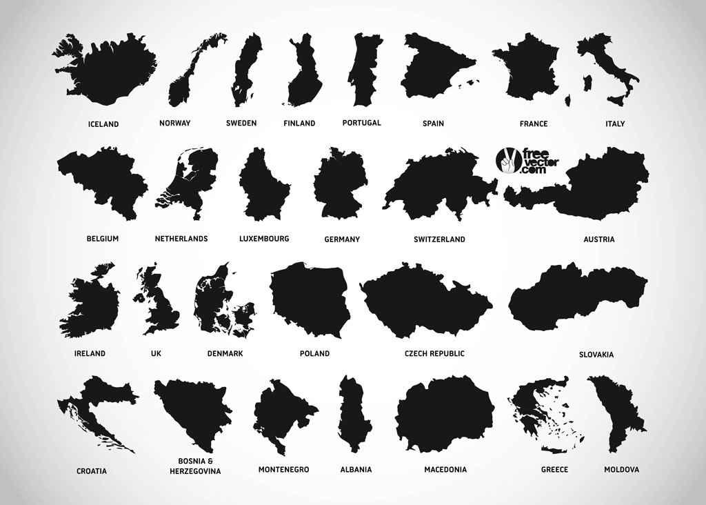 1024x732 Europe Maps Vector Art Graphics