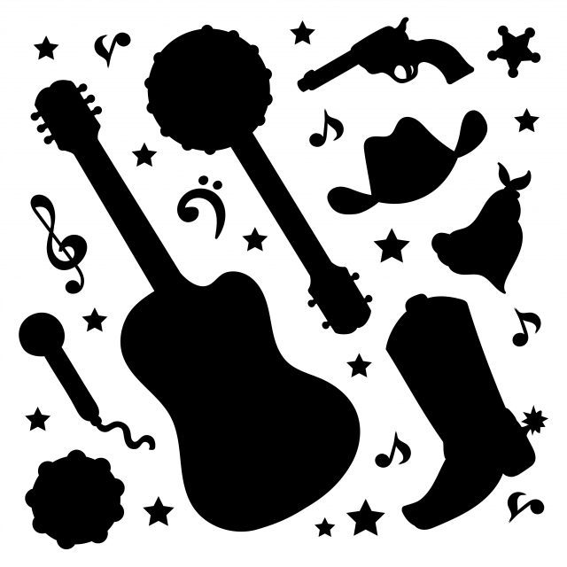 640x640 Country Shadows American Cowboy Western Music Festival Vector