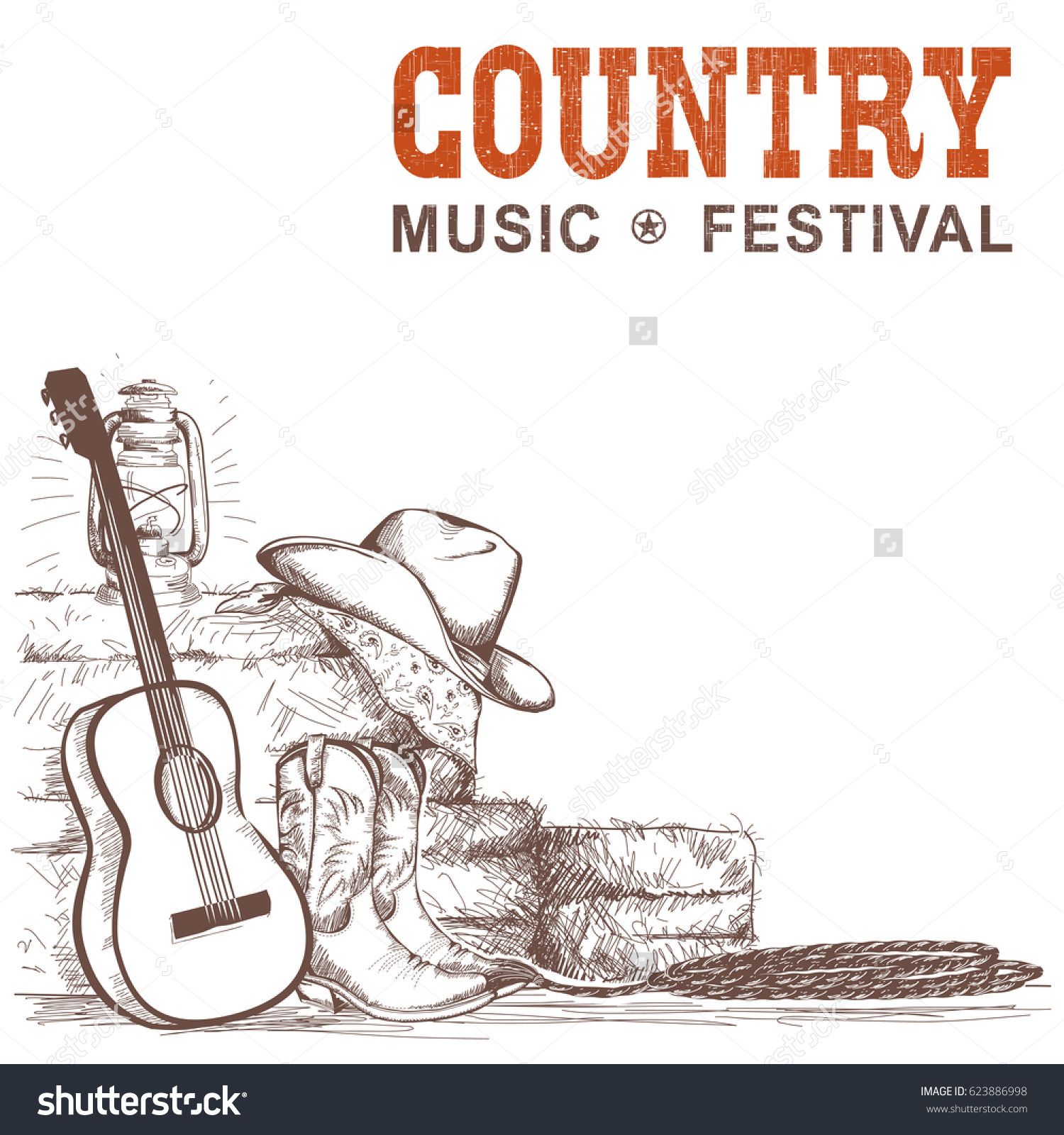 1500x1600 Country Music Background With Guitar And American Cowboy Shoes