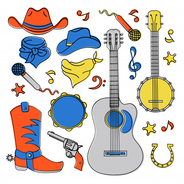 626x626 Country Music Band Western Festival Vector Premium Download