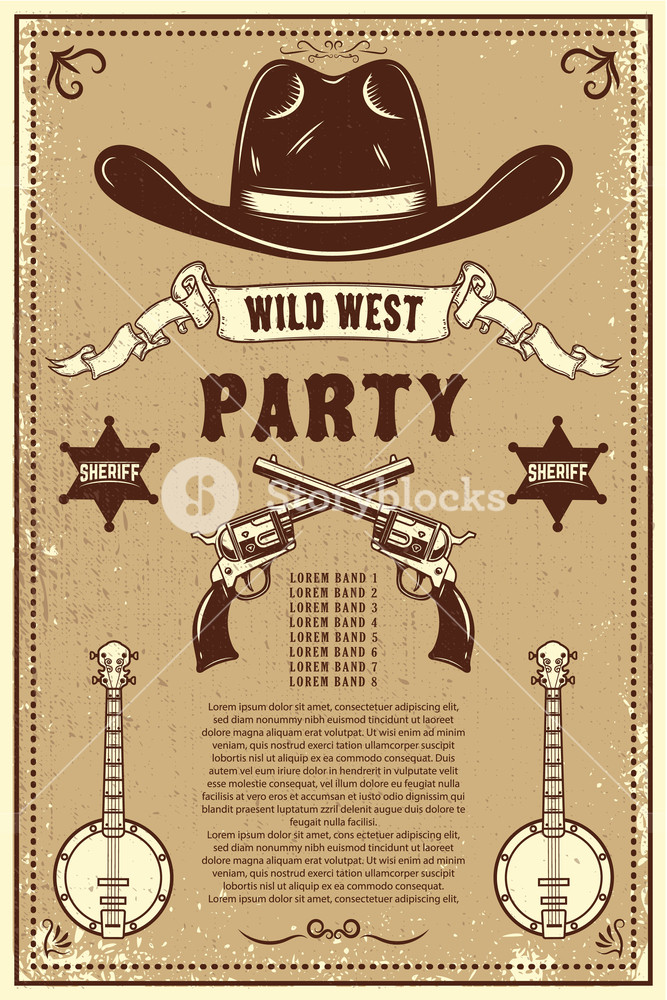 667x1000 Country Music Festival Poster Template Cowboy Hat With Crossed