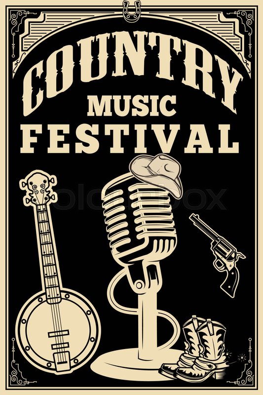 533x800 Country Music Festival Poster Old Stock Vector Colourbox