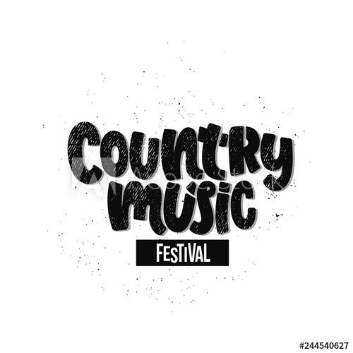 500x500 Vector Hand Drawn Illustration Lettering Phrases Country Music