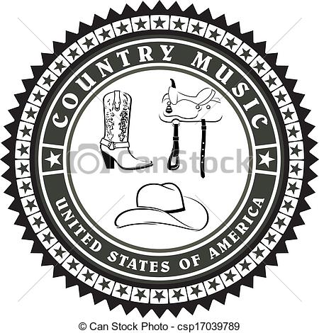 450x470 Vintage Label Country Music Vector Vector