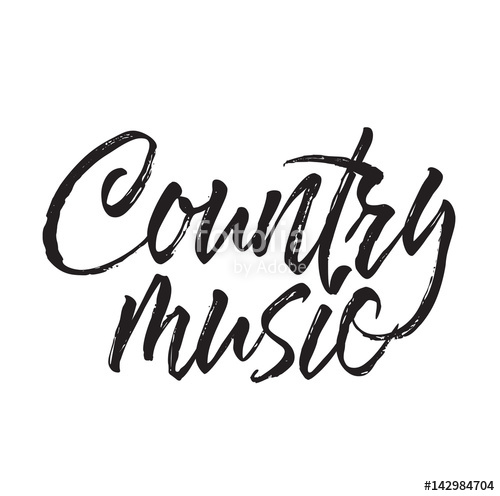 500x496 Country Music, Text Design Vector Calligraphy Usable As