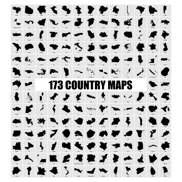 626x626 Country Maps Collection Vector Free Download