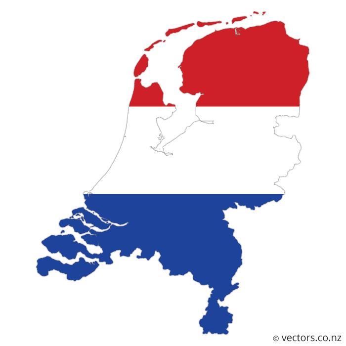 700x700 Flag Vector Map Of The Netherlands