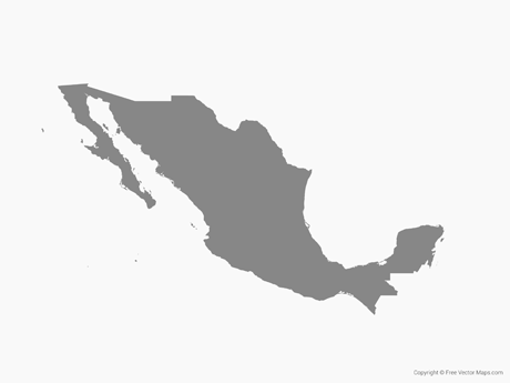 460x345 Vector Map Of Mexico