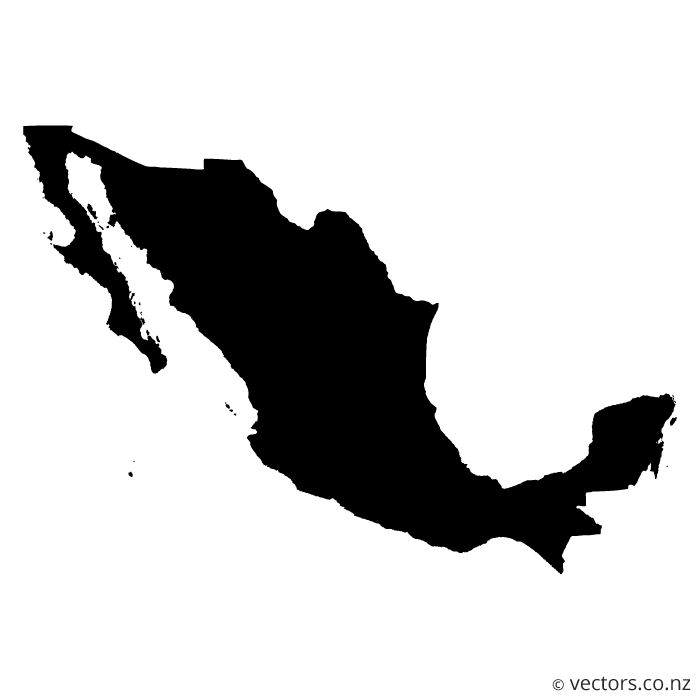 700x700 Blank Vector Map Of Mexico