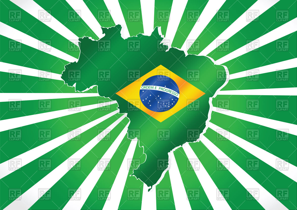 Brazil Flag And Contour Of Country Vector Image Of Silhouettes 1200x847 Brazil Flag And Contour Of Country Vector Image Of Silhouettes