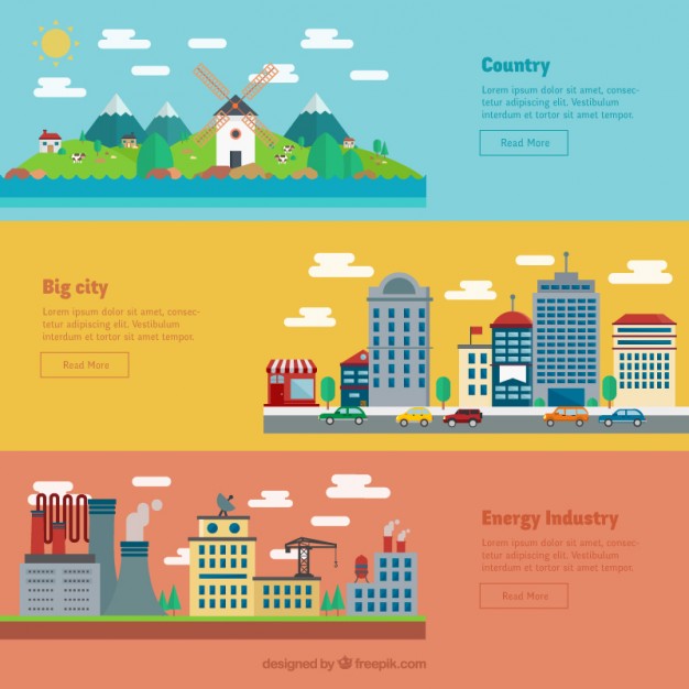 Country, City And Industry Banners Vector Free Download 626x626 Country, City And Industry Banners Vector Free Download