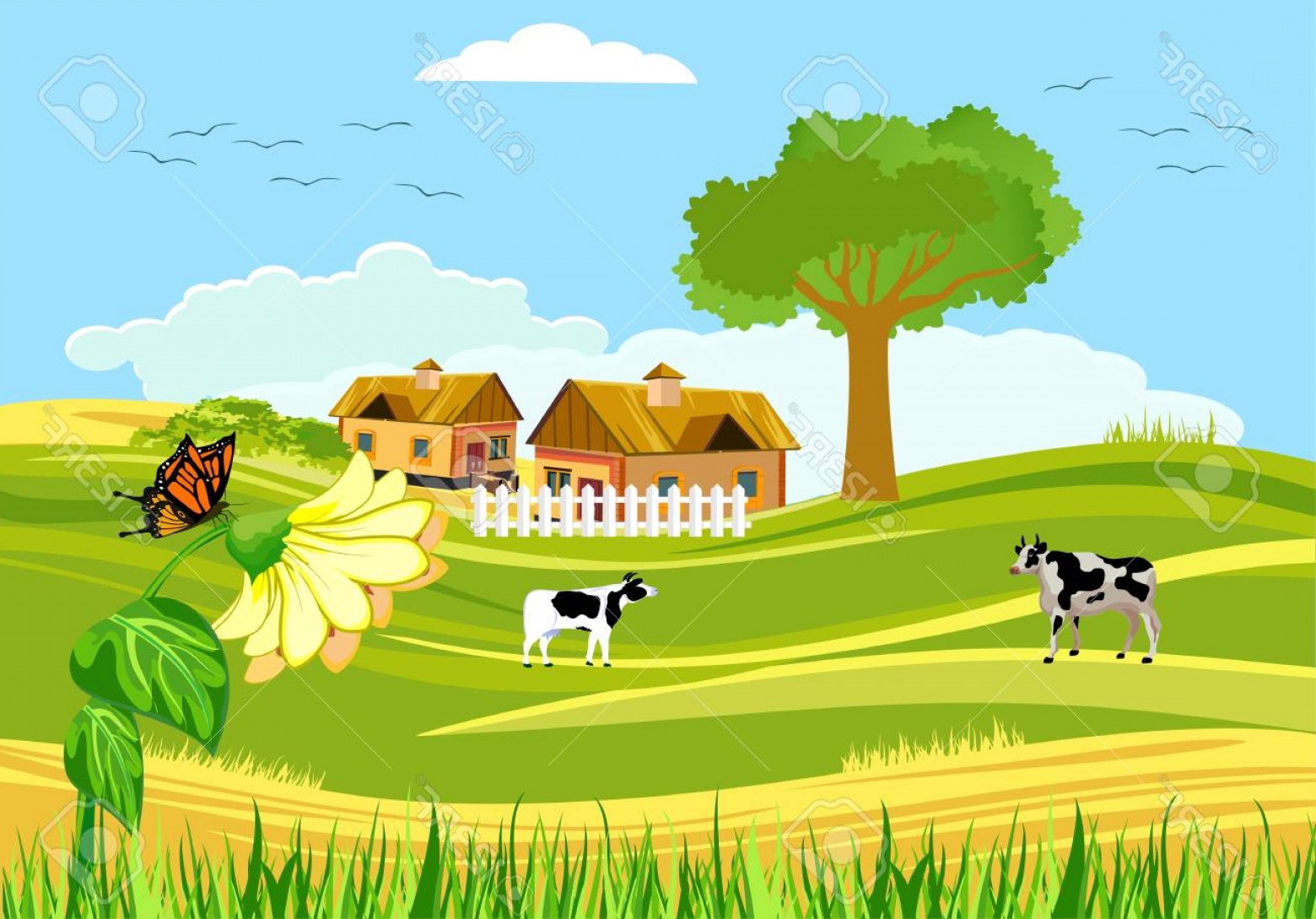 1560x1089 Farm View Vector Hoodamath
