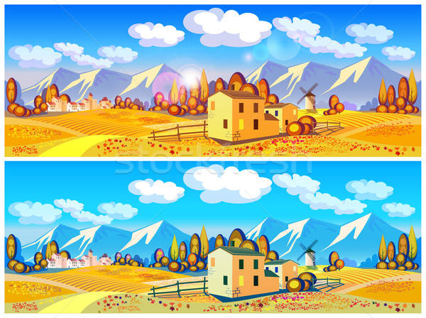 600x448 Scenic Autumn Countryside Vector Illustration Andrii Stepaniuk
