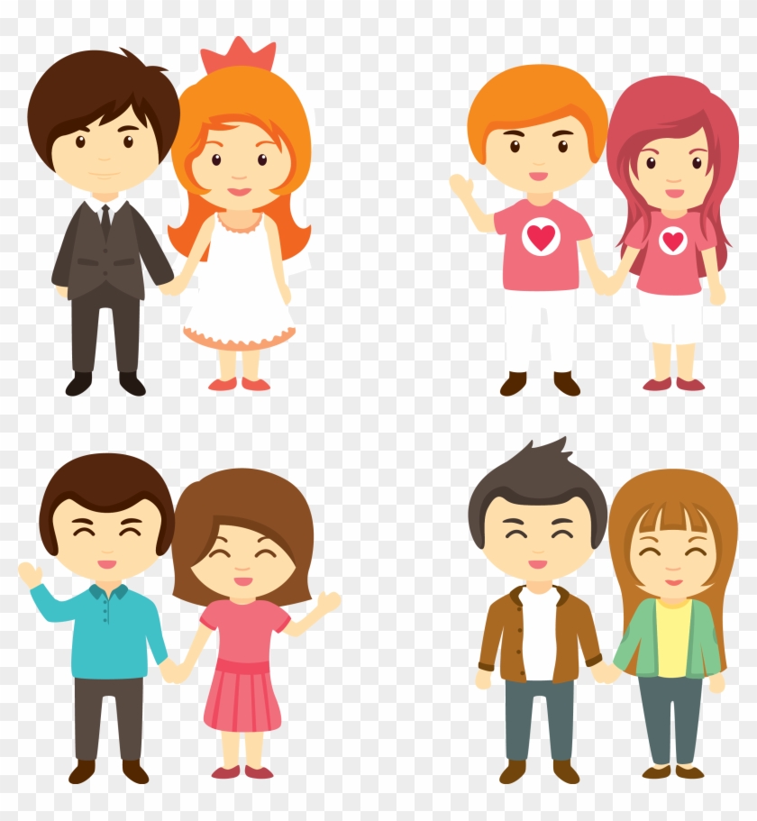 840x911 Cartoon Couple Vector Download