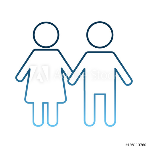 500x500 Pictogram Male And Female Couple Holding Hands Vector Illustration