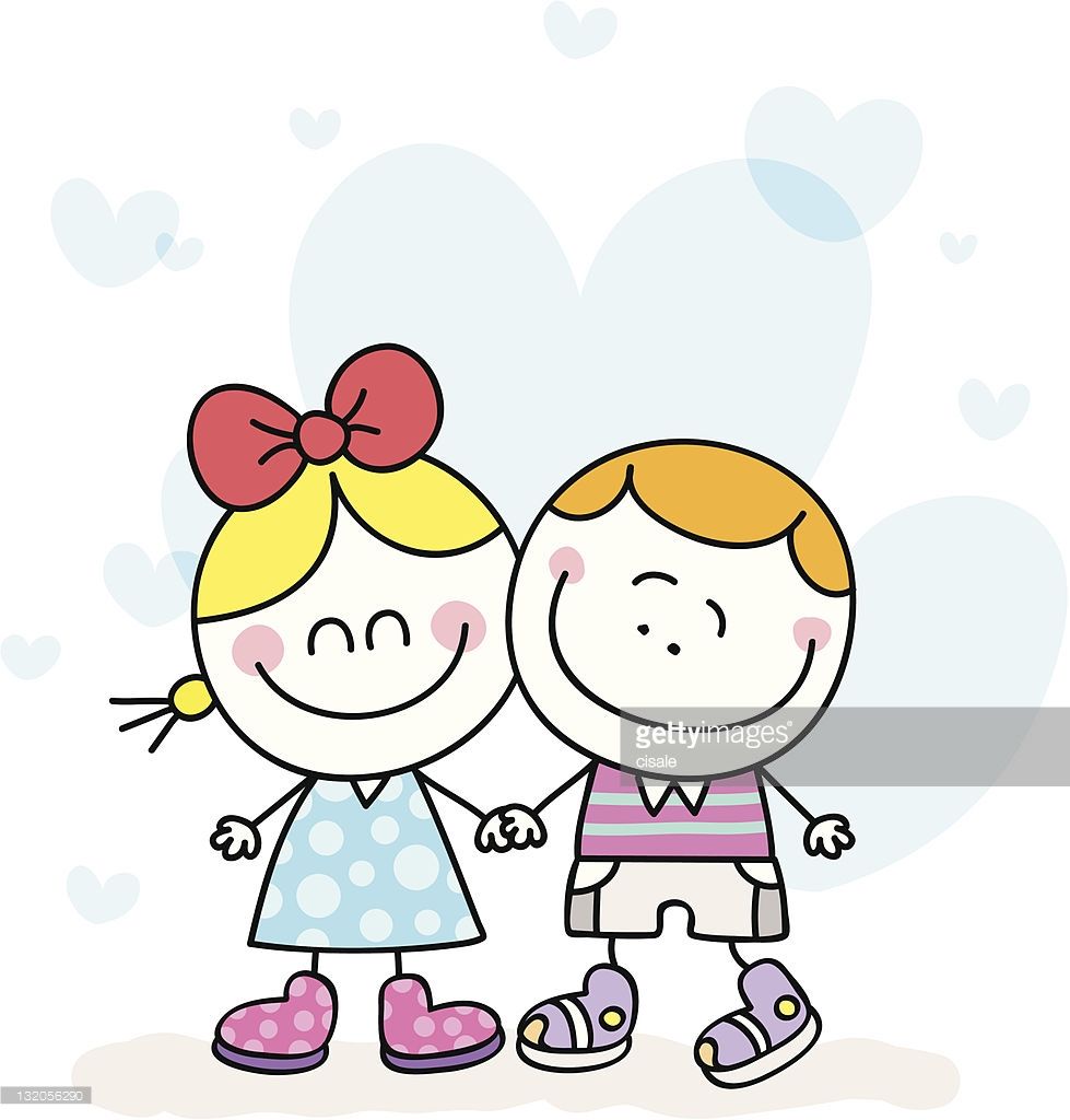 979x1024 White Lover Boy Girl Children Couple Holding Hands Cartoon Vector