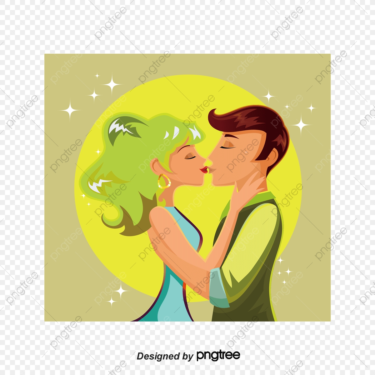 1200x1200 Couple Kissing Vector, Couple Head Picture, Kiss, Vector Diagram