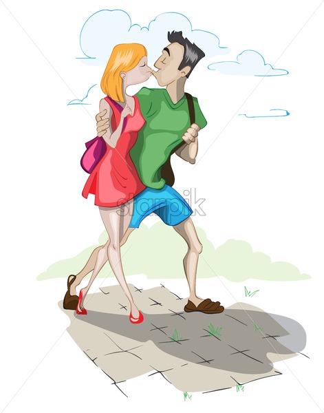 471x600 Couple Kissing Vector Cartoon Characters Illustration Starpik