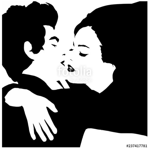 500x500 Loving Couple Kissing Vector Stock Image And Royalty Free Vector
