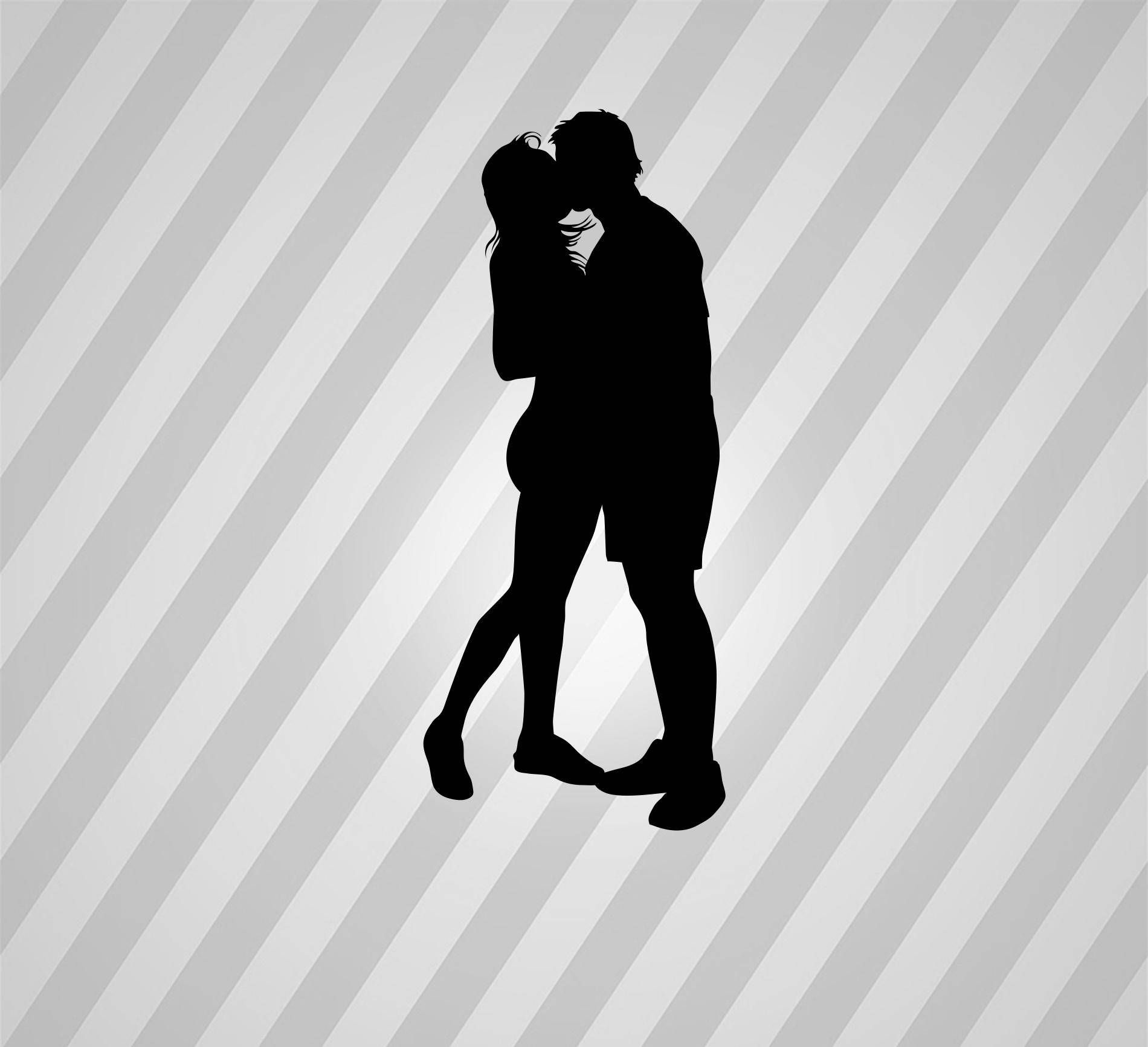 1900x1733 Lets Do This Kissing Silhouette