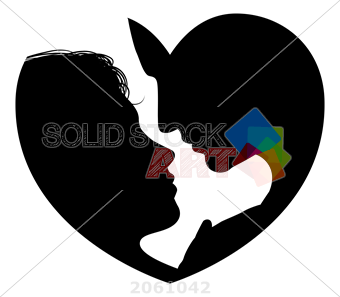 340x297 Stock Illustration Of Black Couple Kissing Vector Silhouette