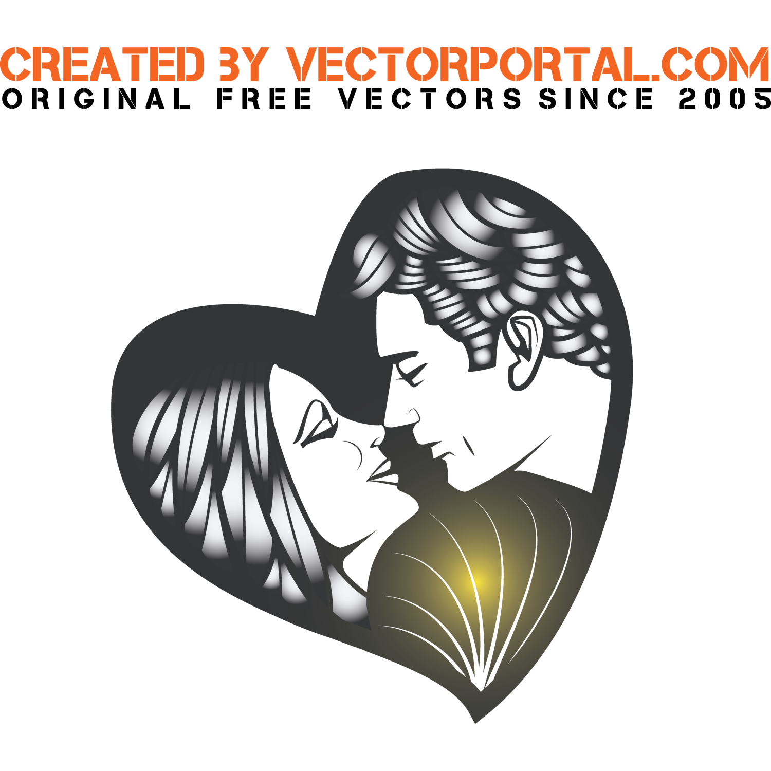 1500x1500 Vector For Free Use Couple Kissing Vector Illustration