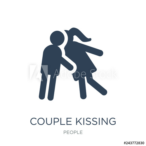 500x500 Couple Kissing Icon Vector On White Background, Couple Kissing