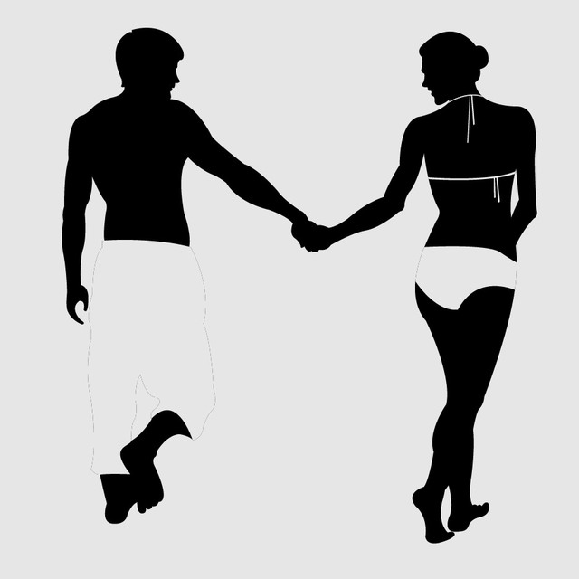 640x640 Free Vectors Beach Couple Silhouette Vector Pack