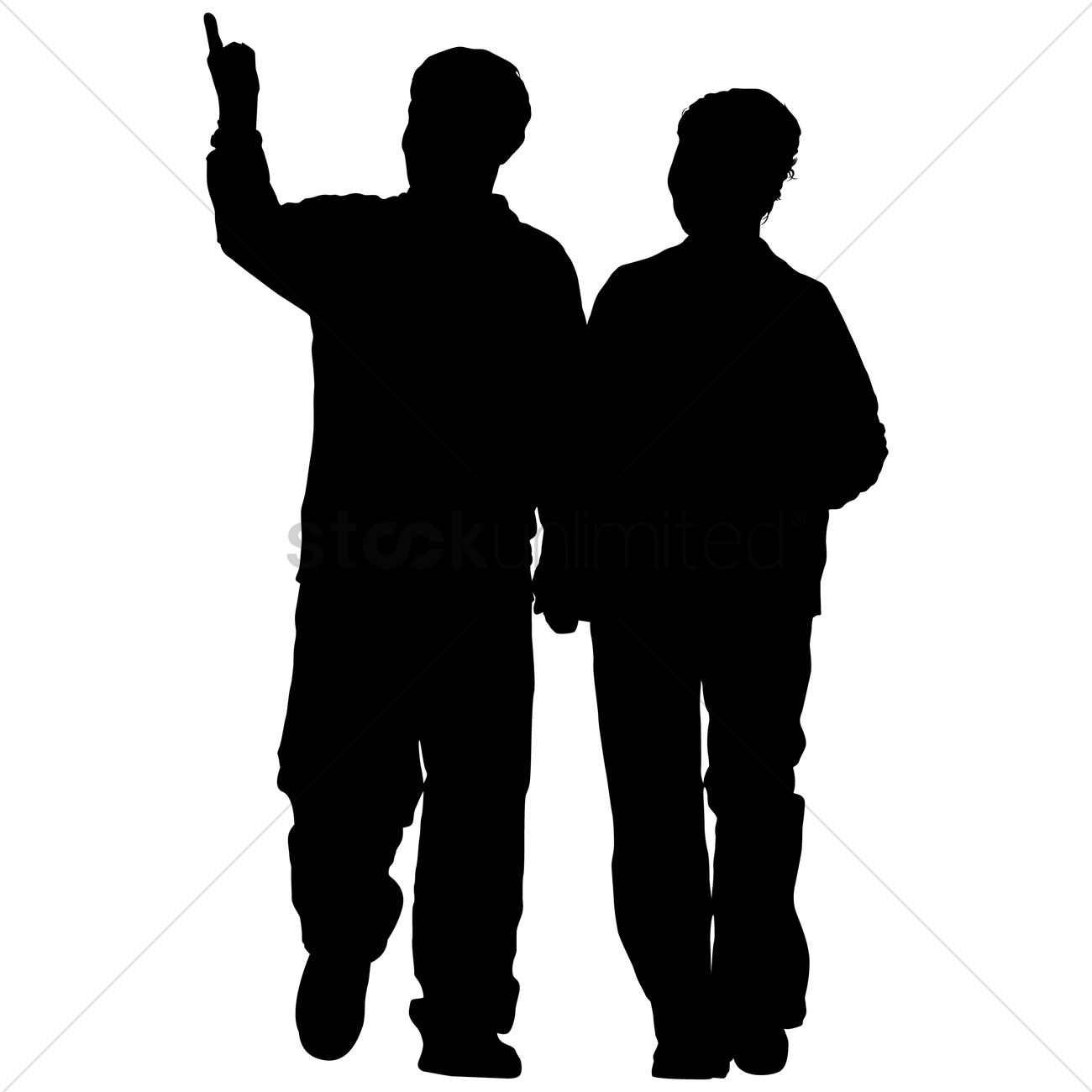 1300x1300 Old Couple Silhouette Vector Image