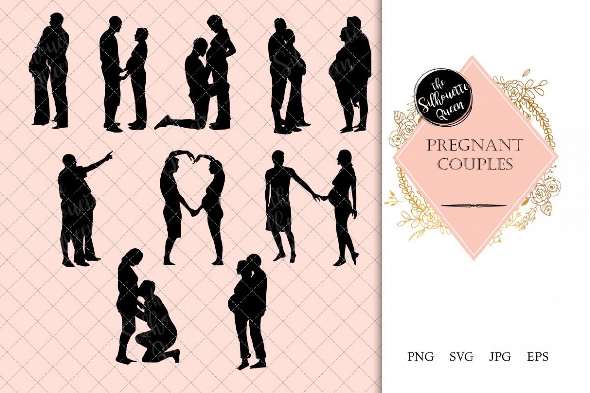 1200x800 Pregnant Couple Silhouette Expecting Baby Vector Husband
