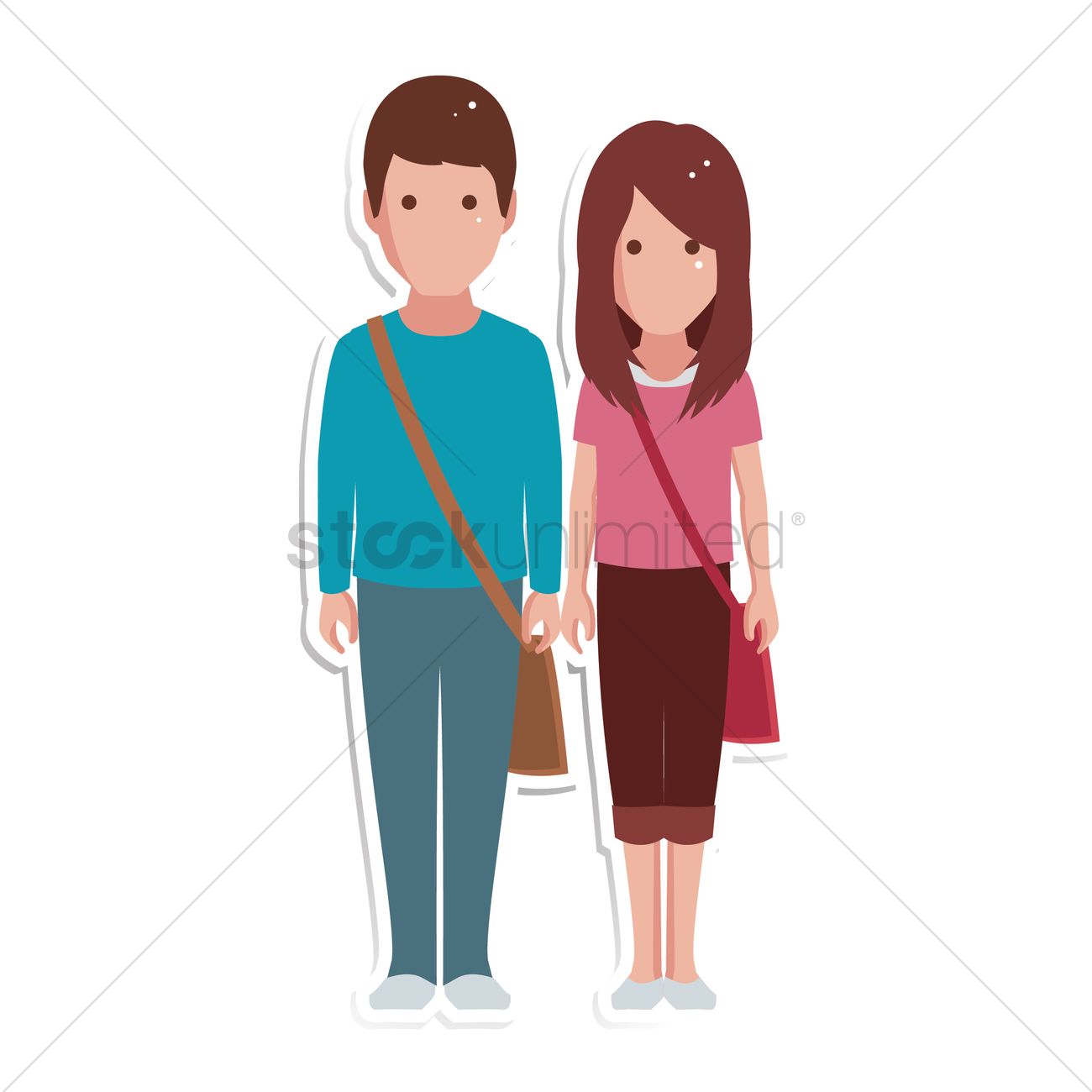 1300x1300 Free Young Couple Vector Image