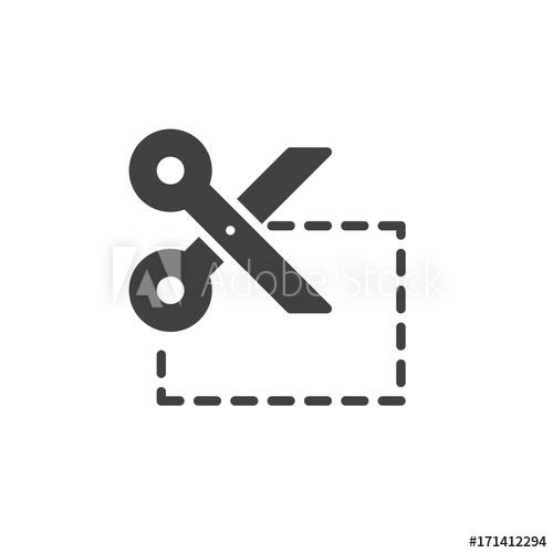 500x500 Coupon Cut Icon Vector, Filled Flat Sign, Solid Pictogram Isolated